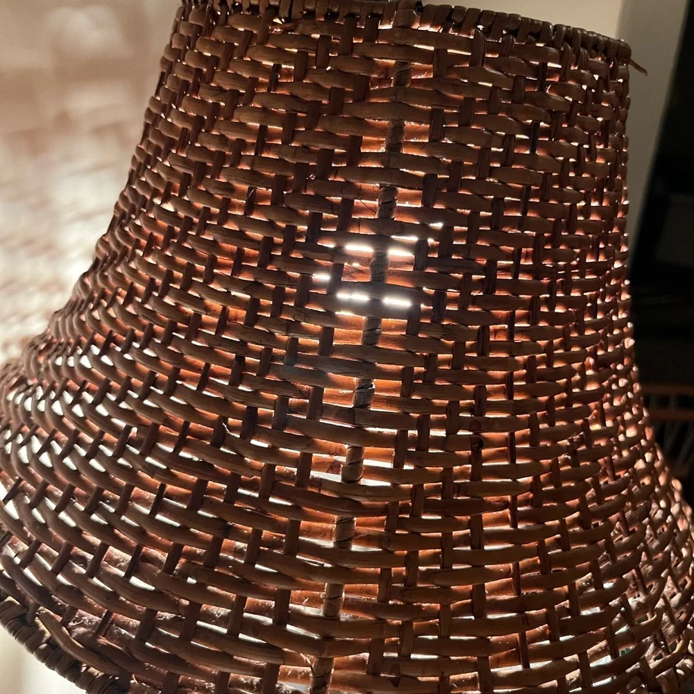Vintage wooden Brown Table Lamp Shade/ Firm price